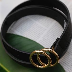 LAST ONE! Black Double Circle Buckle Belt